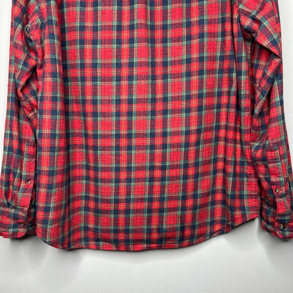J.Crew Brushed Twill Classic Fit Button Down Shirt Holiday Plaid Men L Cabincore - Picture 8 of 12